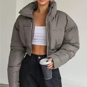 Women's Gray Puffer Jacket